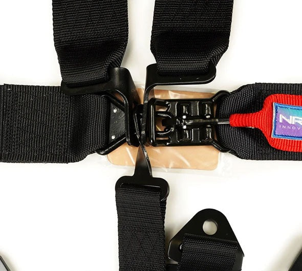NRG Innovations SFI 16.1 5pt 3" Seat Belt Harness with Pads / Latch Link (Black 12/22) - Universal