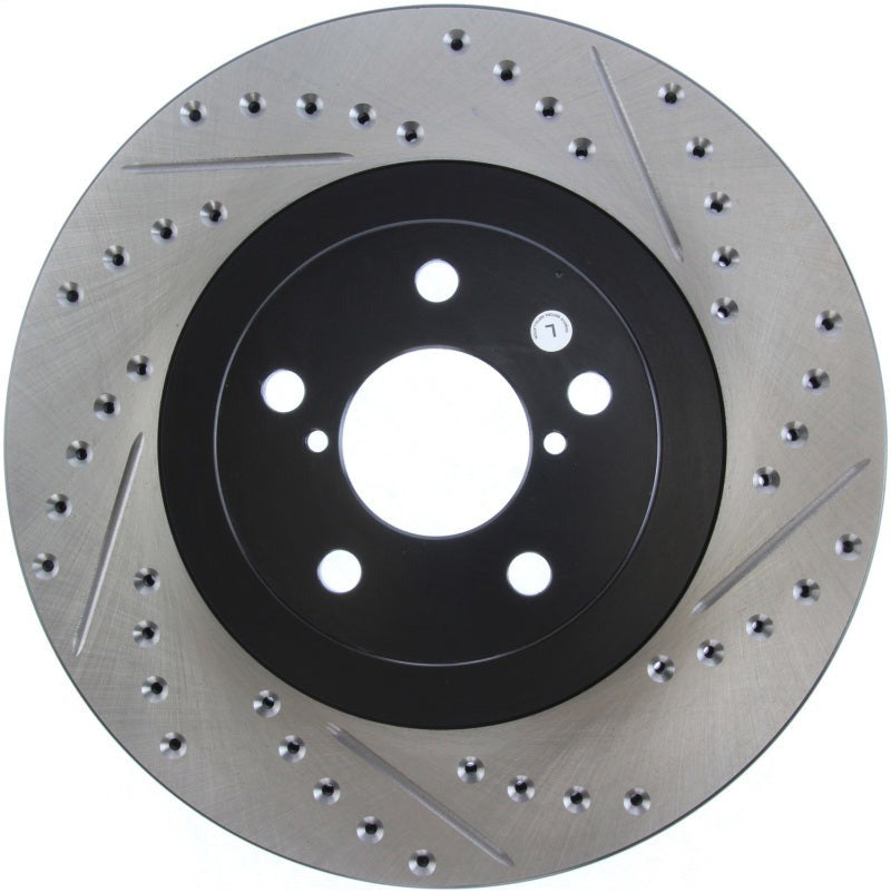 StopTech Slotted & Drilled Sport Brake Rotor - Front Left - 2002-2010 Subaru WRX (Excl. STI)