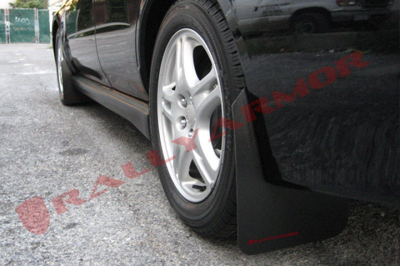 Rally Armor Basic Black Mud Flap w/Red Logo - 2002-2007 Subaru WRX / 2004-2007 STI (Wagons Req. Mod.)