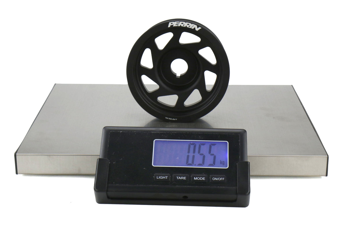 PERRIN Lightweight Crank Pulley Black - Subaru Models (inc. 2002-2014 WRX / 2004-2021 STI)