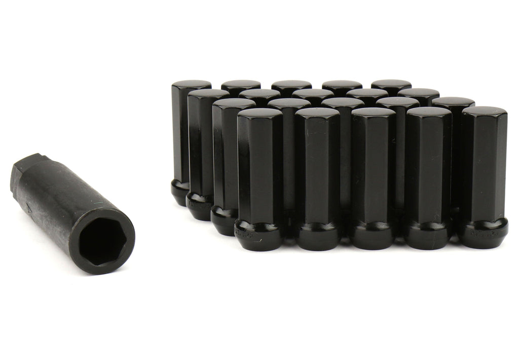 Project Kics Kyokugen Heptagon 50mm Closed Ended Black Lug Nuts 12x1.25 - Universal