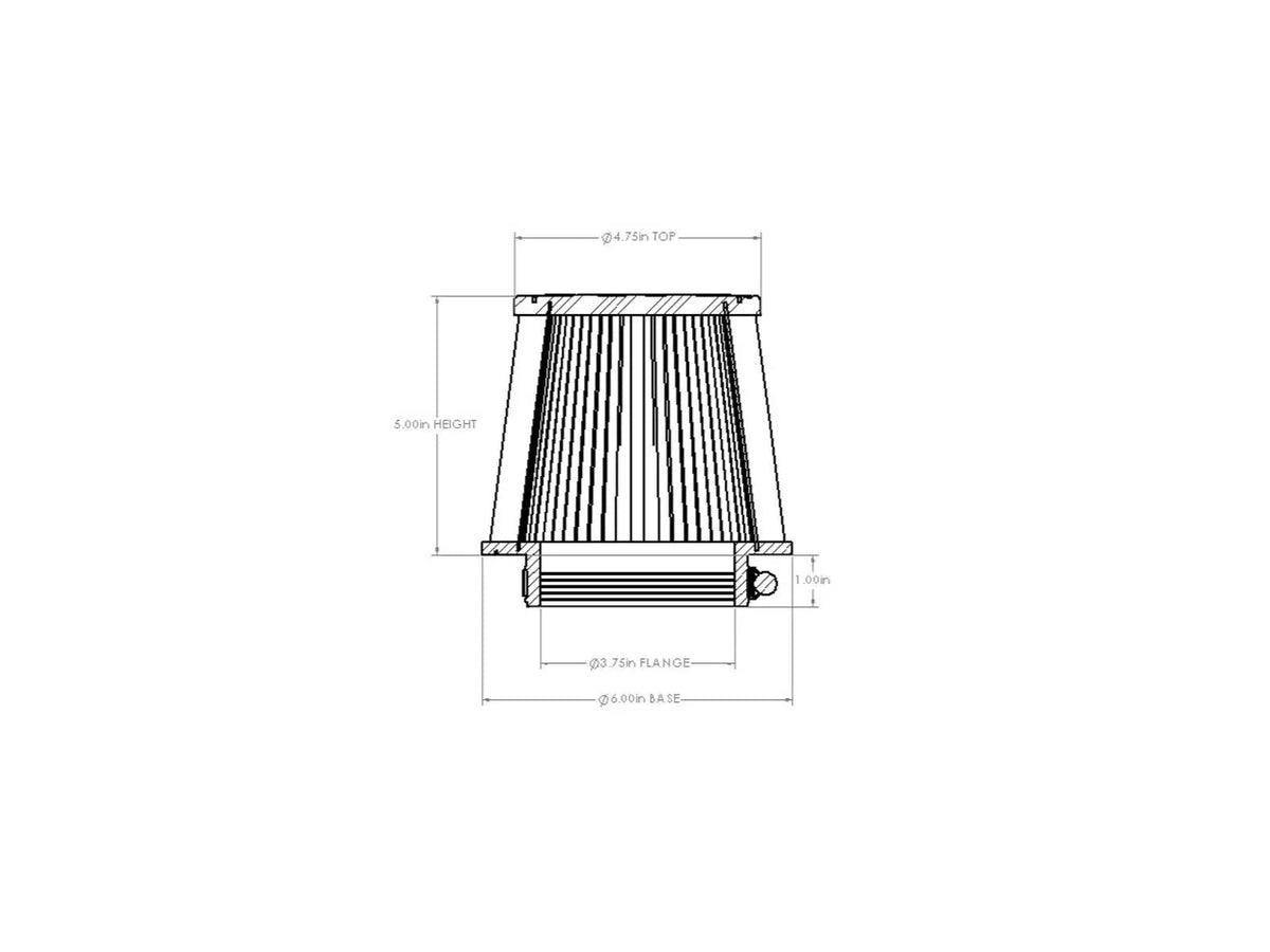 aFe D2 Universal Air Filter 3-3/4in x 6in x 4-3/4in x 5in - 21-38505V