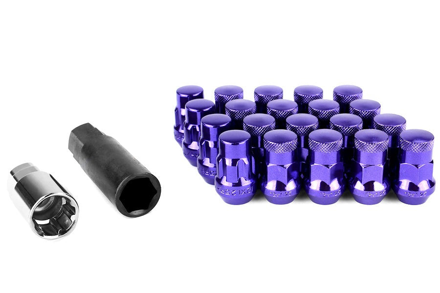 Wheel Mate Muteki SR35 Close End Lug Nuts w/ Lock Set - Purple 12x1.25 35mm