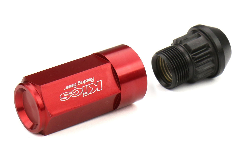 Project Kics Leggdura Racing Shell Type Lug Nut Set 53mm Closed-End Look 12X1.25 Red