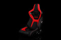 Braum Elite-R Series Sport Seats - Black and Red Polo Cloth (Red Stitching) Pair - Universal