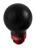 Cobb 6-Speed Shift Knob - Black w/Race Red Collar (Non-Weighted) - 2004-2021 Subaru STI / 2015-2026 WRX / 2006-2012 Legacy