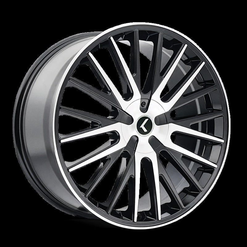 Kraze KR185 Double Down 22x8.5 5x115/120 +38 Offset Gloss Black Machined Wheel