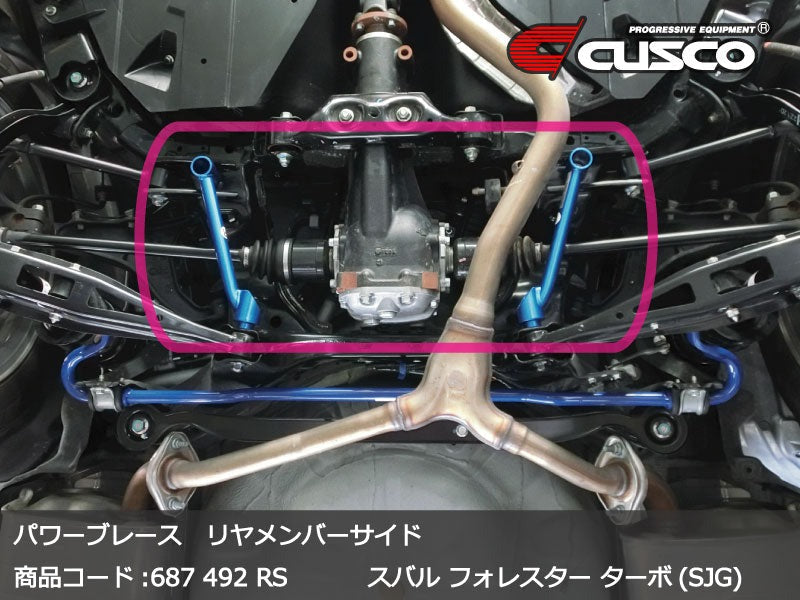 Cusco Power Brace Rear Member Side - 2008-2021 Subaru WRX / STI