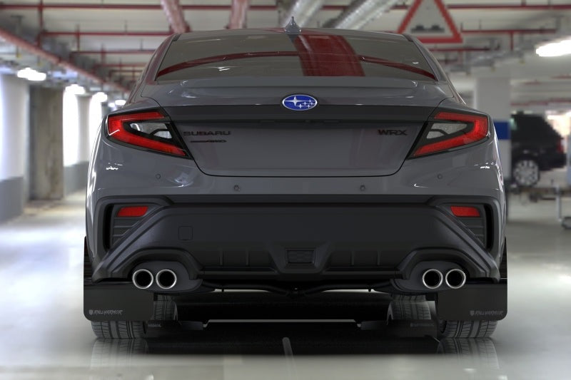 Rally Armor Red UR Mud Flap - Altered Font Black Logo - 2022-2026 Subaru WRX