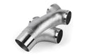 APR Cast T304 Stainless Steel Double Y-Splitter - 76mm to Quad 63.5mm (3in to Quad 2.5in)