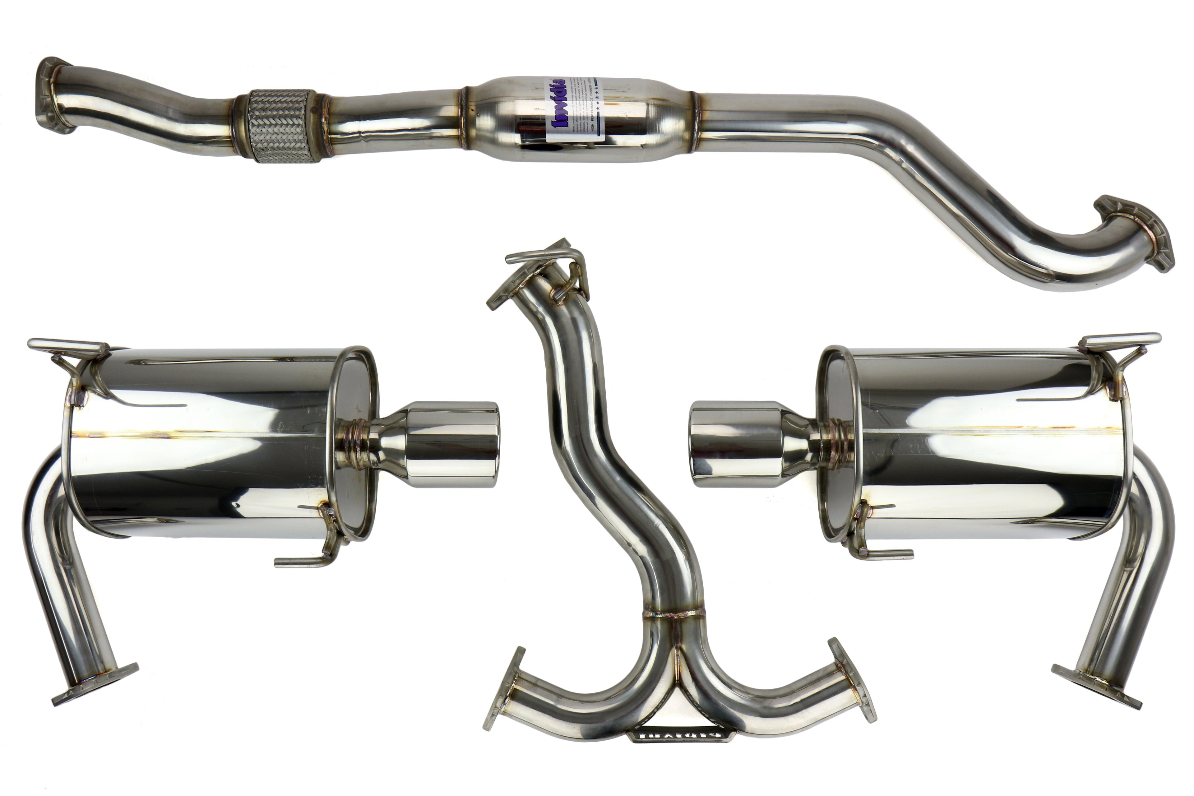 Invidia Q300 Dual Exit Cat Back Exhaust - Stainless Steel Tips - 2014-2018 Subaru Forester XT
