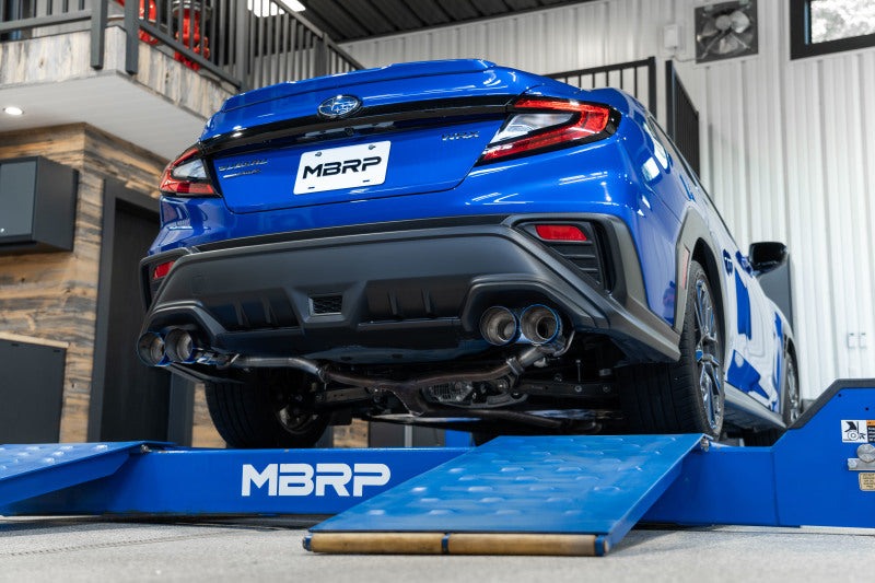MBRP 2.5in T304 Stainless Steel Cat-Back - Dual Split Rear Exit w/ Quad BE Tips - 2022-2026 Subaru WRX