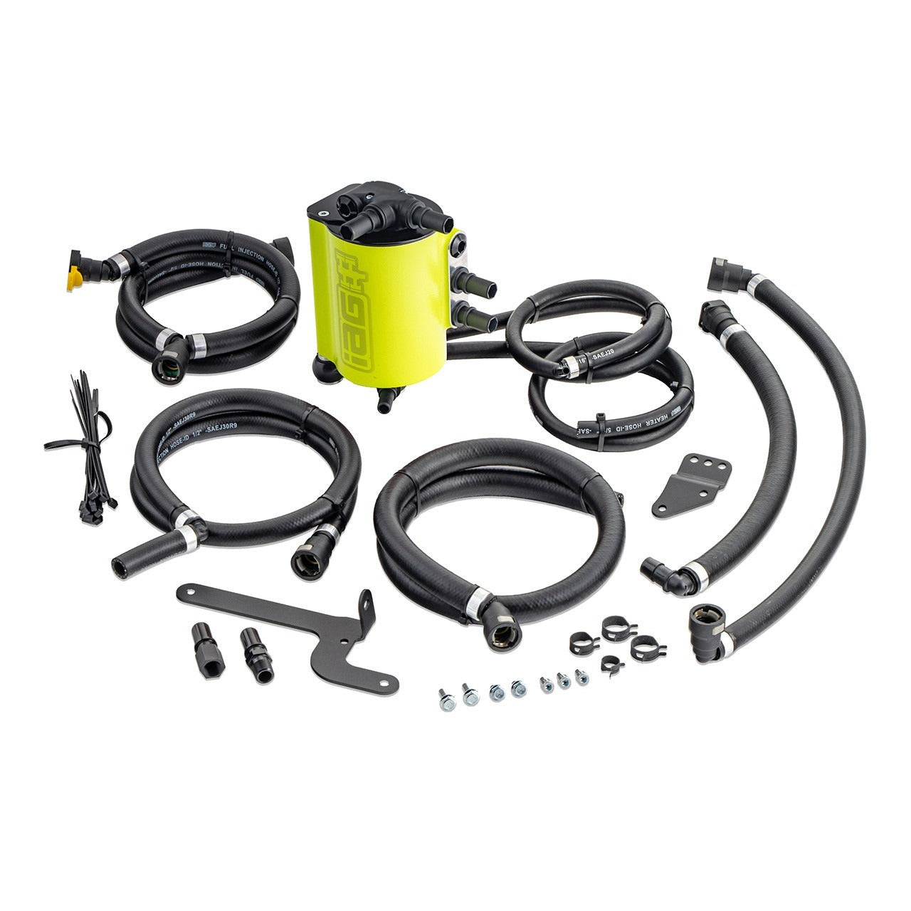 IAG Performance Air Oil Separator AOS - Neon Yellow - 2015-2021 Subaru WRX / 2014-2018 Forester XT