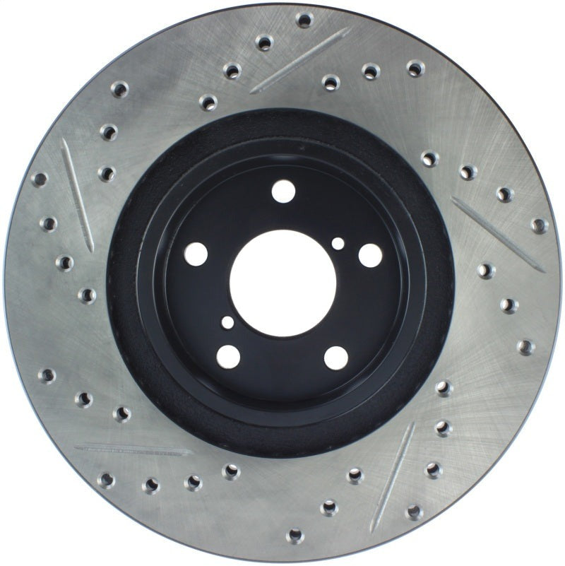 StopTech Slotted & Drilled Sport Brake Rotor - Front Left - 2002-2007 Subaru WRX
