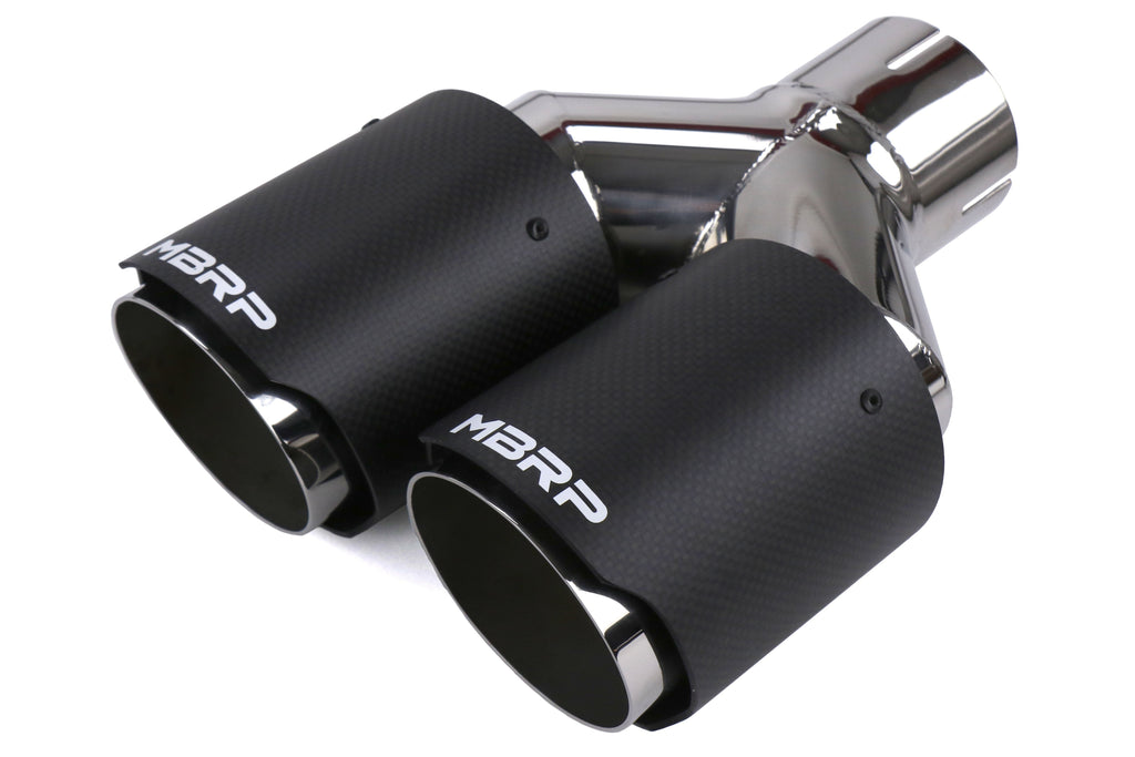 MBRP Street 3in Quad Carbon Fiber Tip Cat Back Exhaust - 2015-2021 Subaru WRX / STI