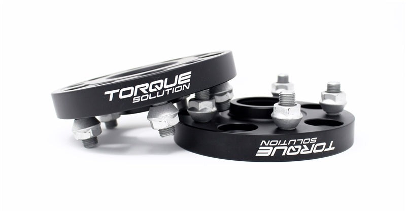 Torque Solution Forged Aluminum Wheel Spacer 5x114.3 20mm Black Pair - 2005-2021 Subaru STI / 2015-2021 WRX / 2019-2024 Forester / 2014-2024 Outback