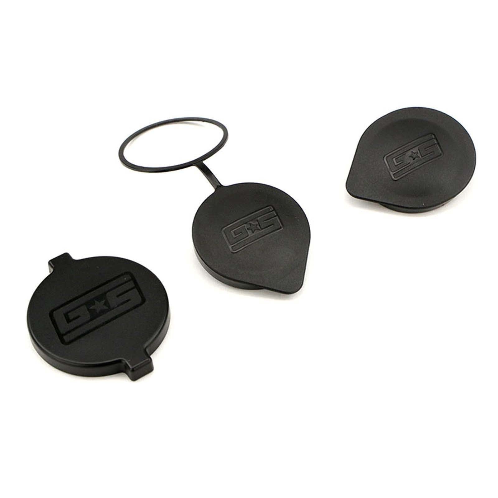 GrimmSpeed Engine Bay Reservoir Cap Set BLACK - 2002-2021 Subaru WRX/STI/FXT/OBXT/LGT