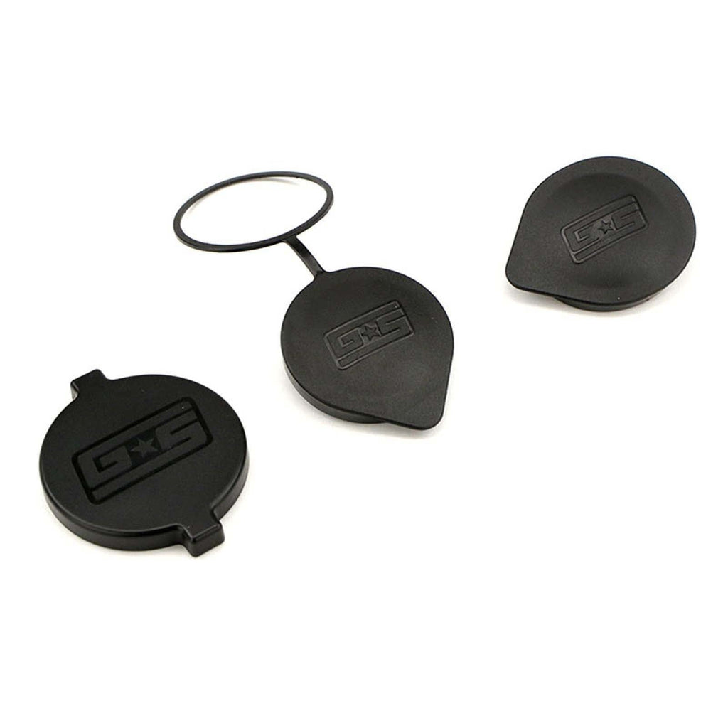 GrimmSpeed Engine Bay Reservoir Cap Set BLACK - 2002-2021 Subaru WRX/STI/FXT/OBXT/LGT