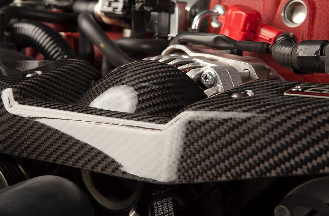 Cobb Redline Carbon Fiber Alternator Cover - Gloss Finish - 2008-2021 Subaru STI / 2008-2014 Subaru WRX