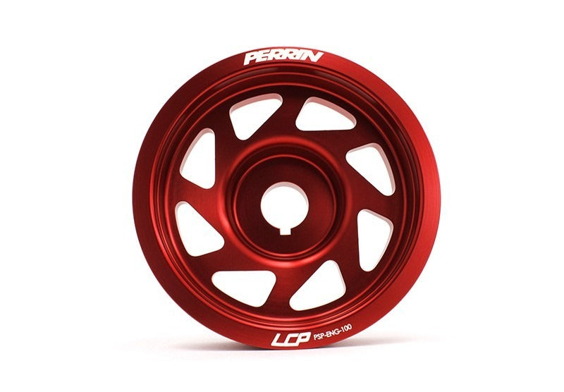 PERRIN Lightweight Crank Pulley Red - Subaru Models (inc. 2002-2014 WRX / 2004-2021 STI)