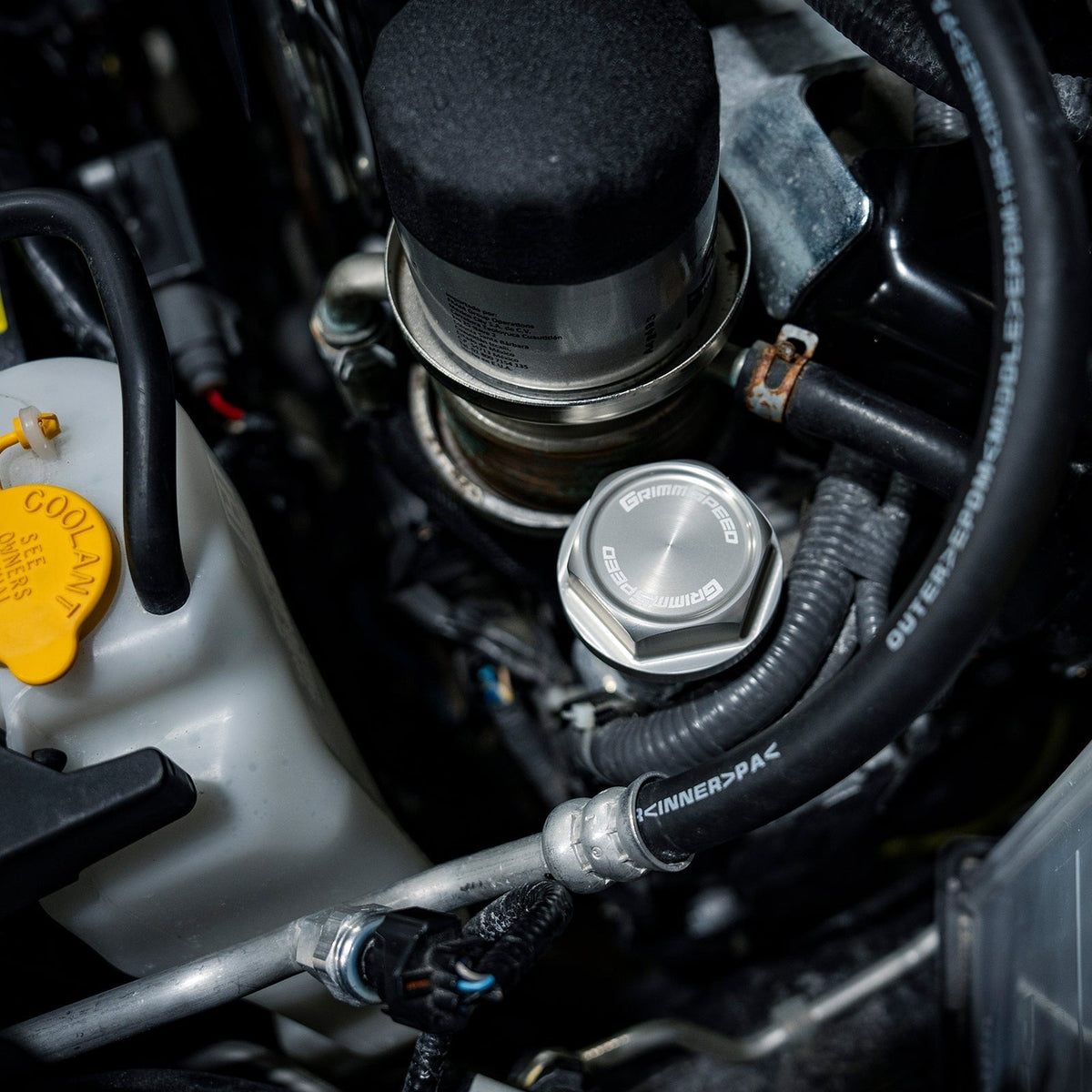 GrimmSpeed Version 2 Bolt Oil Cap (Silver) - Subaru Universal