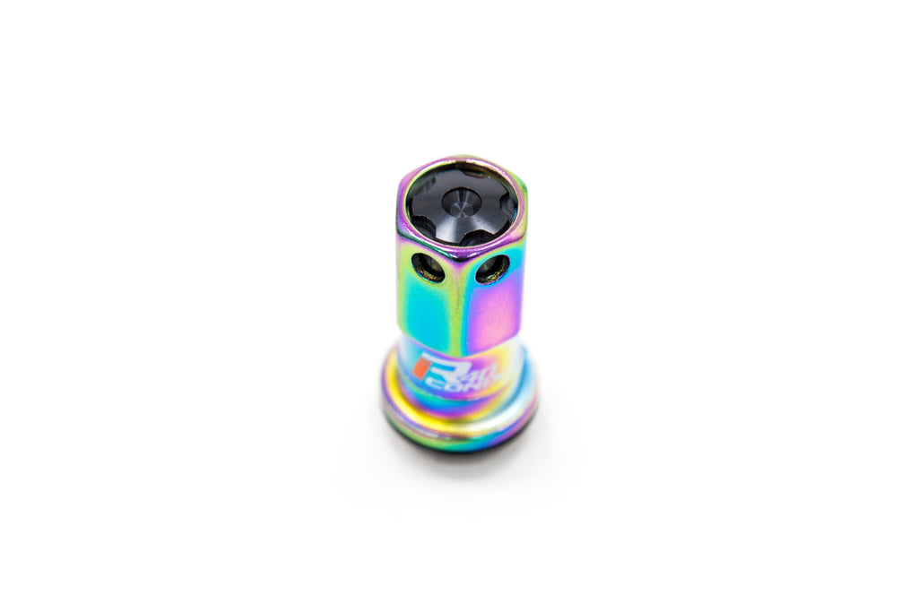 Project Kics R40 Iconix 12x1.25 Neo Chrome Lug Nuts w/ Locks and Black Caps - Universal