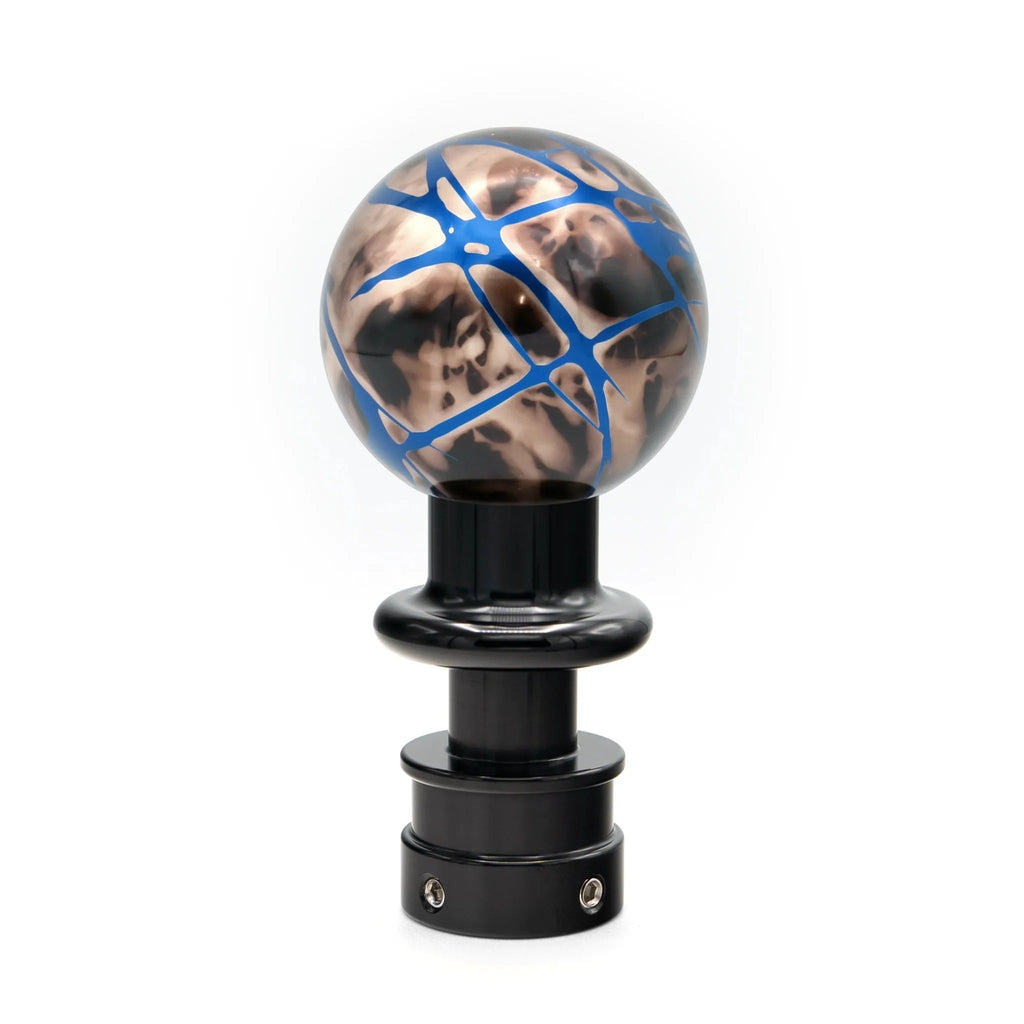 Billetworkz Automatic Shifter - Black Smoke w/ Blue Splash - Fits Subaru CVT: WRX (15–21), Crosstrek (13–23), Forester (14–18), Impreza (12–23), Legacy/Outback (10–14)