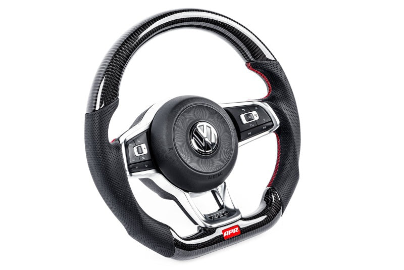 APR 15-26 Volkswagen Golf R/GTI/Jetta (MK7) Carbon Fiber/Red Stitch Steering Wheel (For Paddles)
