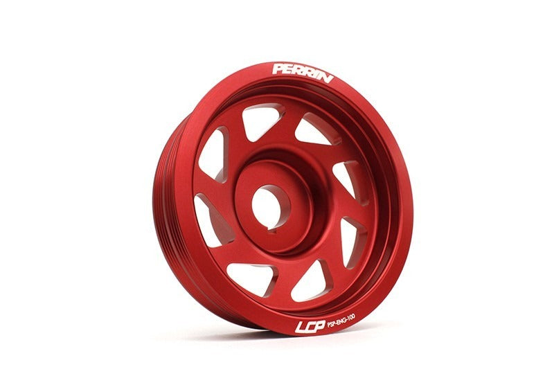 PERRIN Lightweight Crank Pulley Red - Subaru Models (inc. 2002-2014 WRX / 2004-2021 STI)
