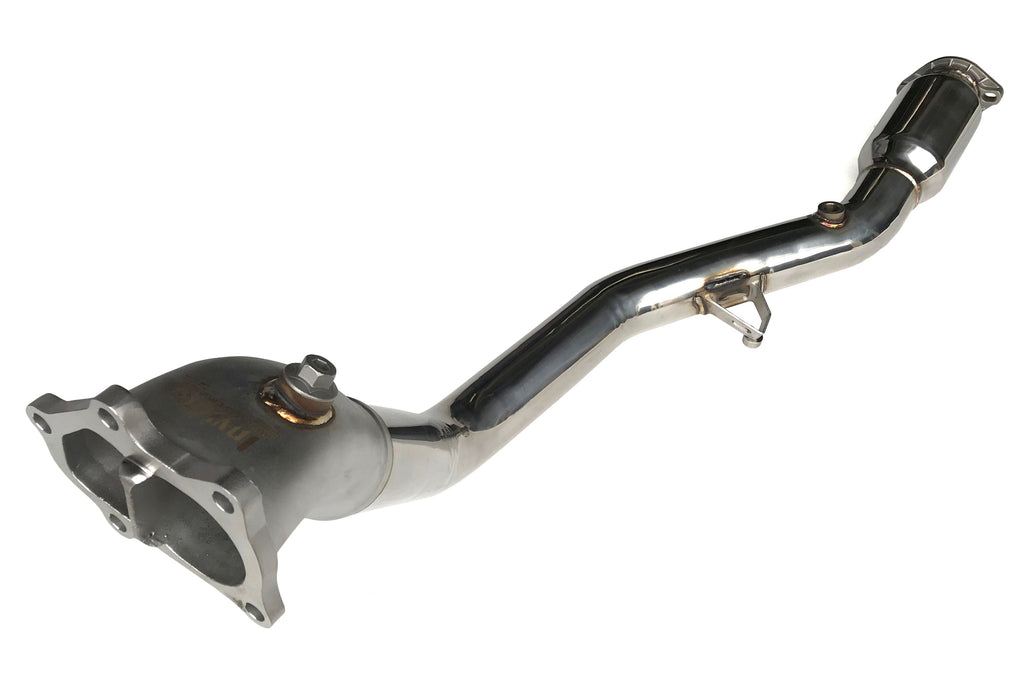 Invidia Downpipe Lower Catted Divorced Wastegate w/ 2 Bungs - Subaru Models (Inc. 2008-2014 WRX / 2008-2021 STI)
