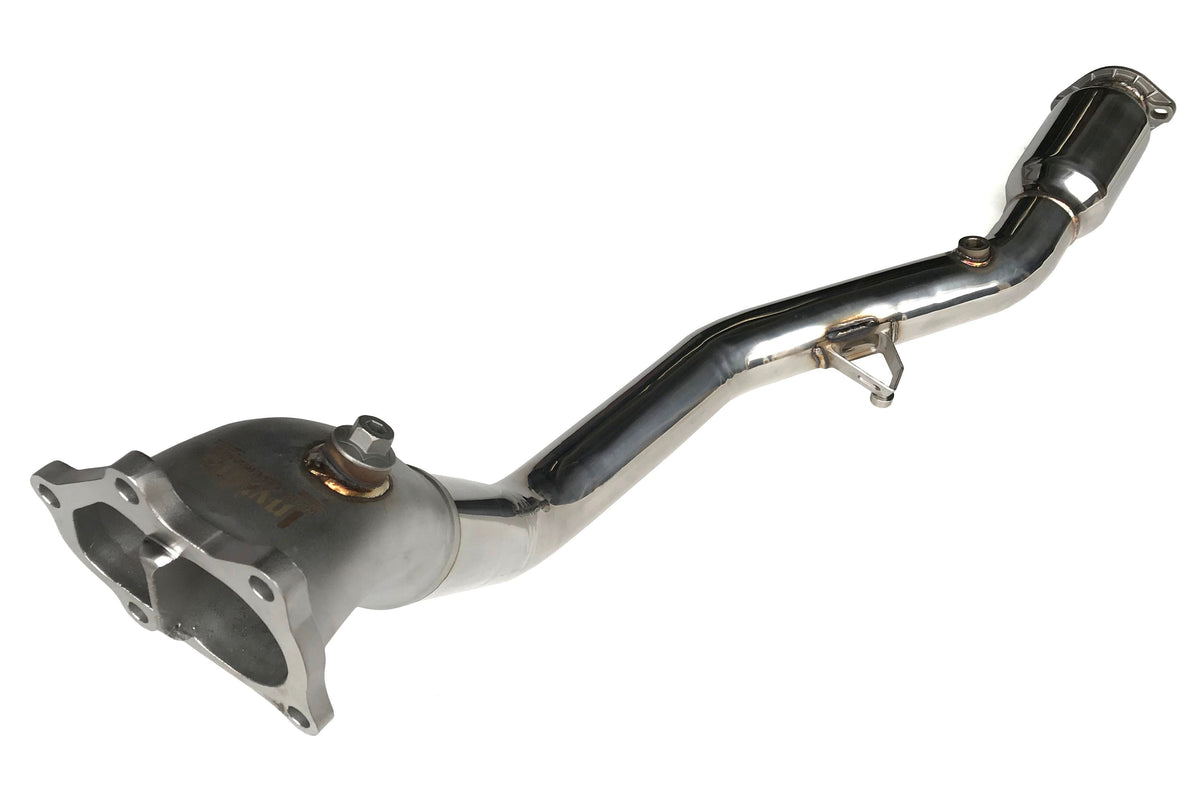 Invidia Downpipe Lower Catted Divorced Wastegate w/ 2 Bungs - Subaru Models (Inc. 2008-2014 WRX / 2008-2021 STI)