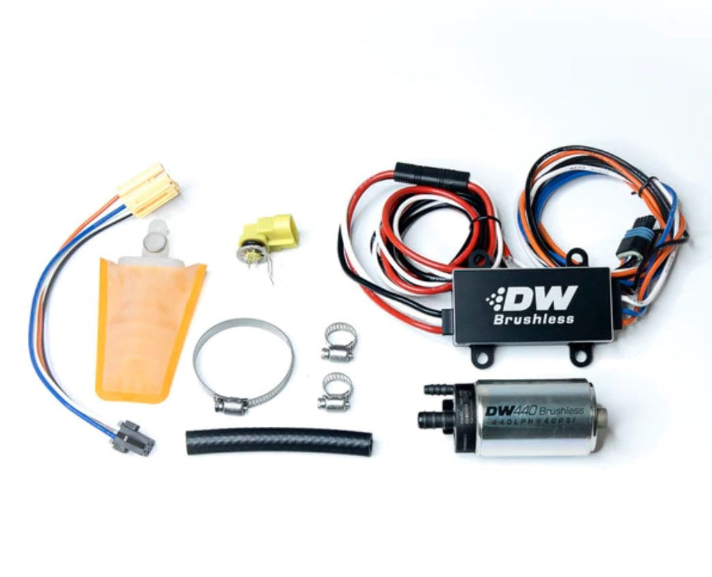 DeatschWerks DW440 440lph Brushless Fuel Pump Single/Dual Controller w/ Install Kit 93-07 Subaru WRX