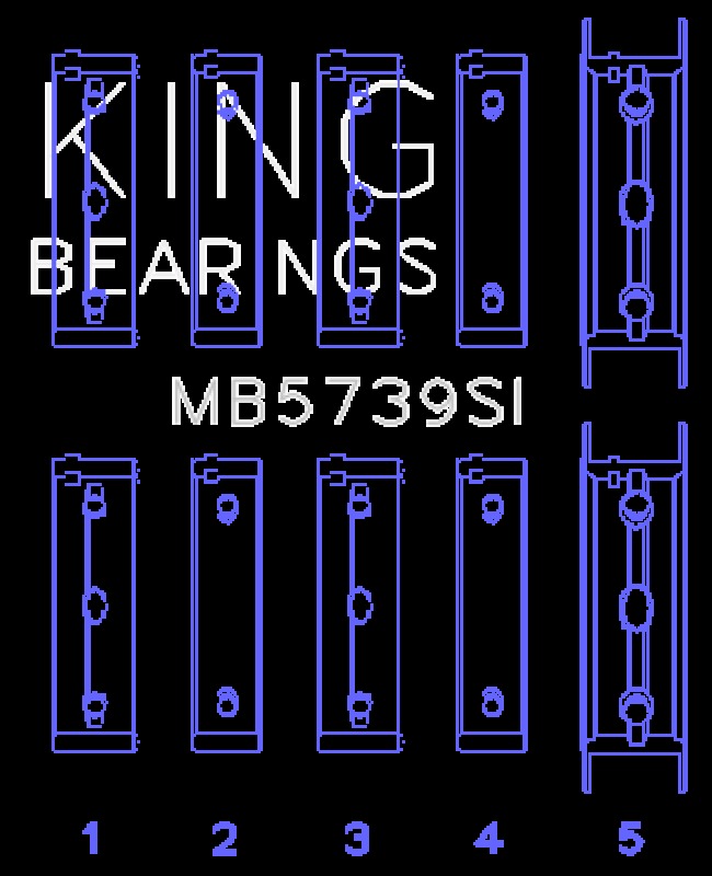 King Engine Bearings Bi-Metal Silicon Aluminum Main Bearing Set - Size +.002mm - Subaru EJ Models (inc. 2002-2014 WRX / 2004-2021 STI)