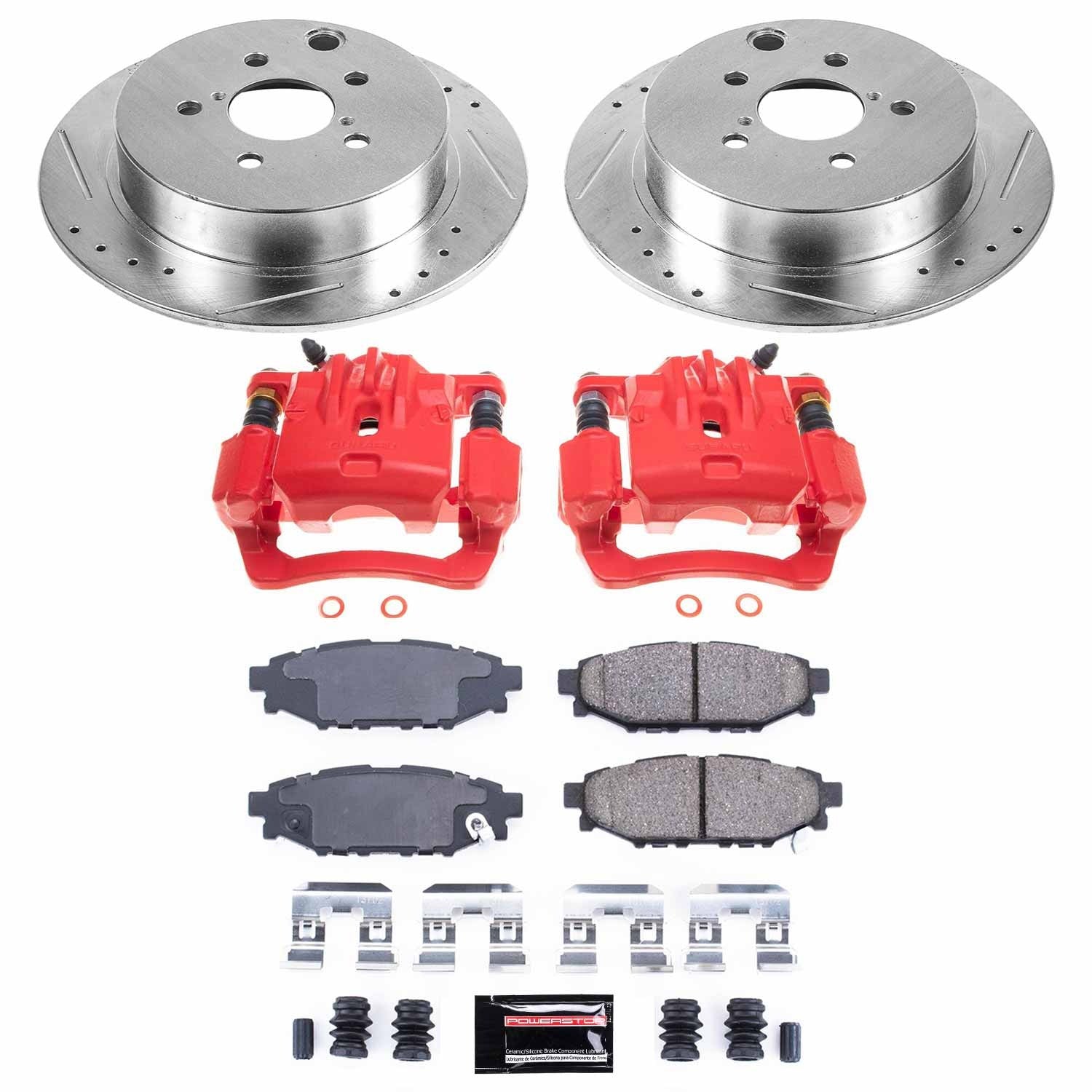 Power Stop Z23 Evolution Coated Brake Kit w/ Calipers Rear - 2012-2016 Impreza 2.0
