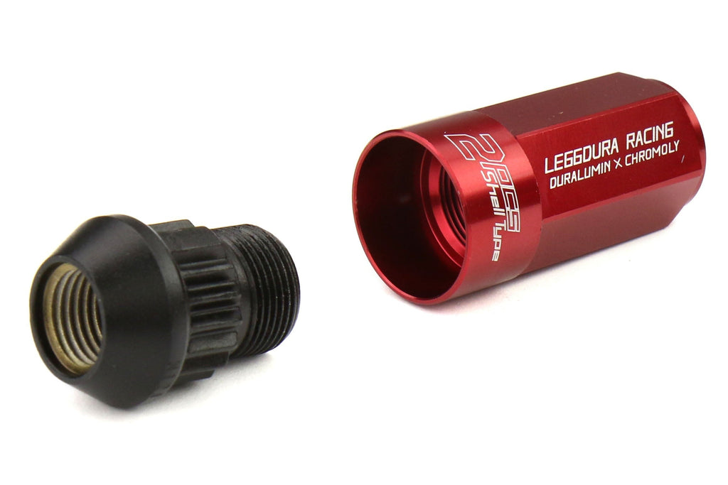Project Kics Leggdura Racing Shell Type Lug Nut Set 53mm Closed-End Look 12X1.25 Red
