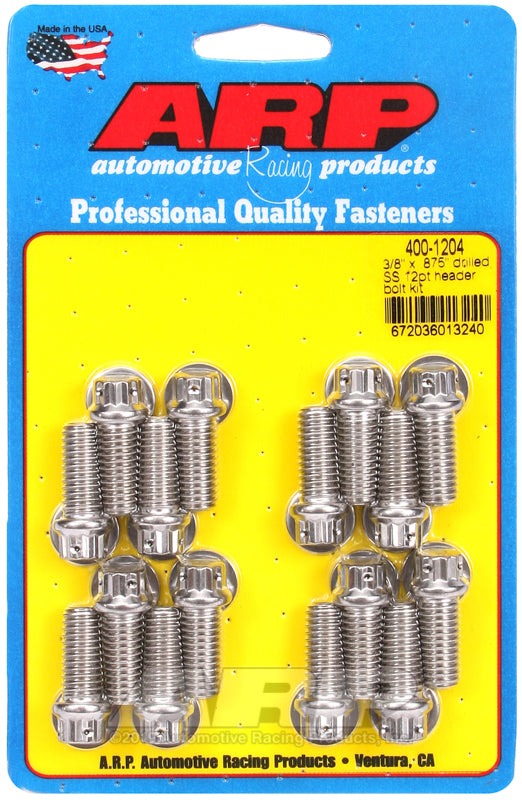 ARP 3/8 x .875 Drilled SS 12pt Header Bolt Kit