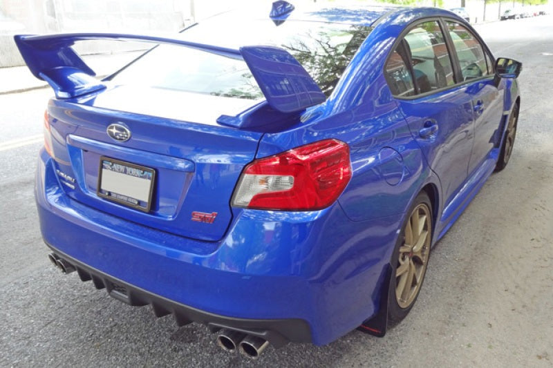 Rally Armor Black UR Mud Flap w/Light Blue Logo - 2015-2021 Subaru WRX / 2015-2021 STI