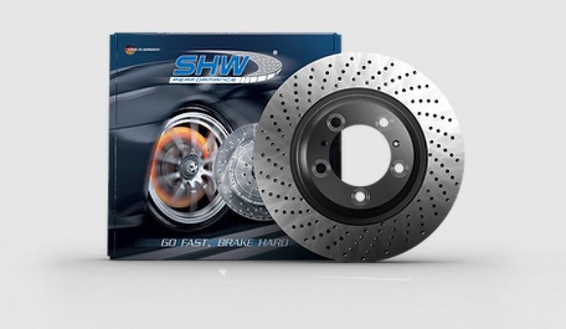 SHW Cross-Drilled Monobloc Left Front Brake Rotor for 1999-2008 Porsche 911 Carrera - PFL39965