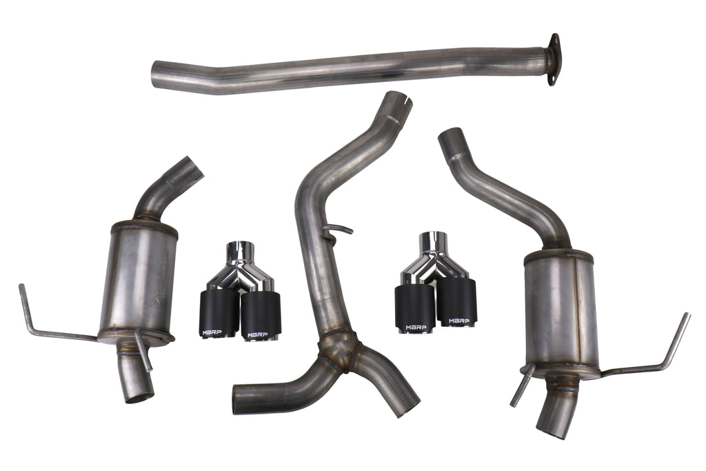 MBRP Street 3in Quad Carbon Fiber Tip Cat Back Exhaust - 2015-2021 Subaru WRX / STI