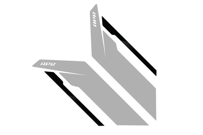 APR Sideburn Stickers - Silver APR/Black Stripe (Pair)