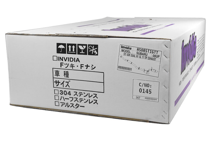 Invidia N1 Dual Exit Cat Back Exhaust - Titanium Tips - 2008-2014 Subaru STI Hatchback / 2011-2014 WRX Hatchback