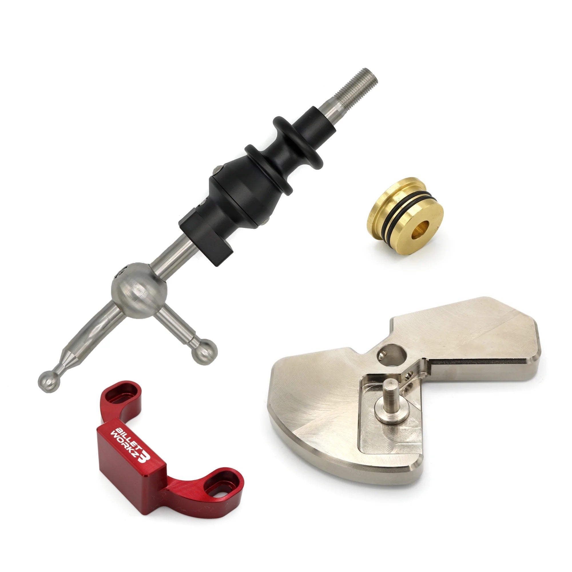 BilletWorkz Short Throw Shifter Kit with Red Shifter Stop - Matte Black - 2015-2024 Subaru WRX
