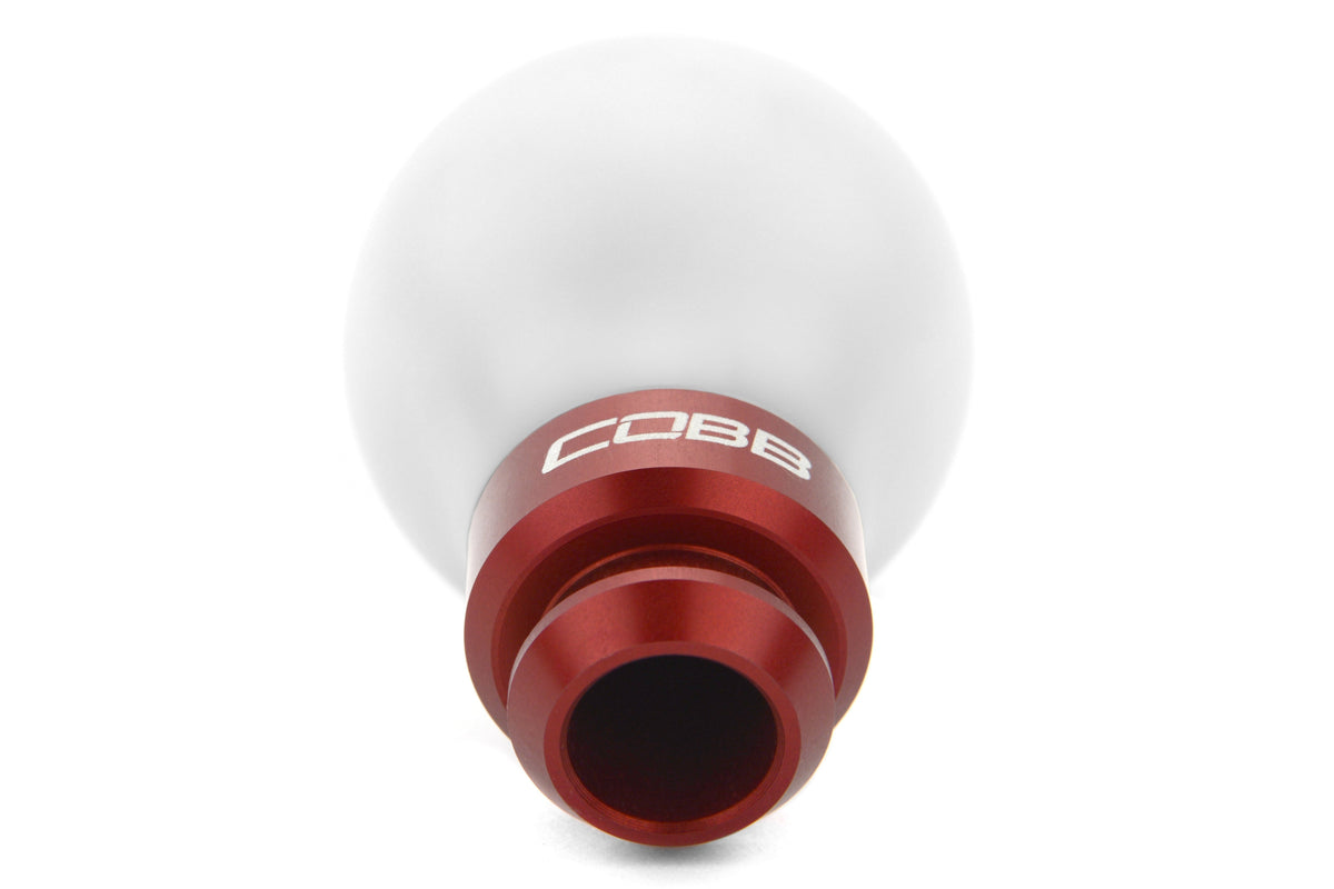 COBB Tuning Delrin Shift Knob White/Red 5MT - Subaru 5MT Models (inc. 2002-2014 WRX)