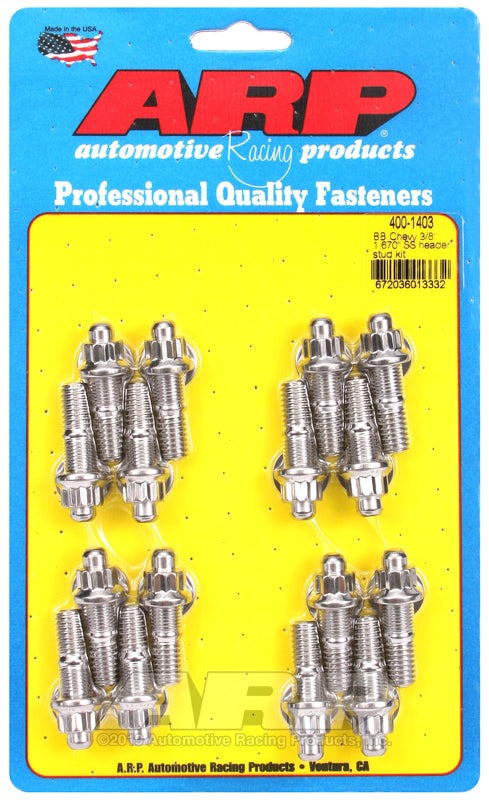 ARP BB Chevy 3/8 x 1.670 SS Header Stud Kit