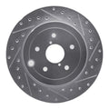R1 Rear Right Drilled & Slotted Silver Brake Rotor - 2008-2017 Subaru STI