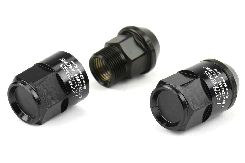Project Kics Leggdura Racing Shell Type Lug Nut Set 35mm Closed-End Look 12X1.25 Black
