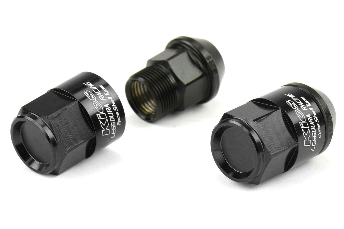 Project Kics Leggdura Racing Shell Type Lug Nut Set 35mm Closed-End Look 12X1.25 Black