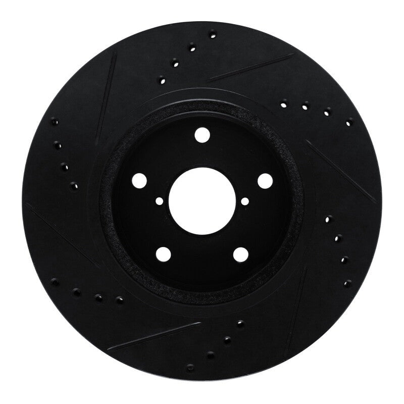 R1 Concepts Drilled & Slotted Black Front Right Brake Rotor - 2019-2024 Subaru Forester