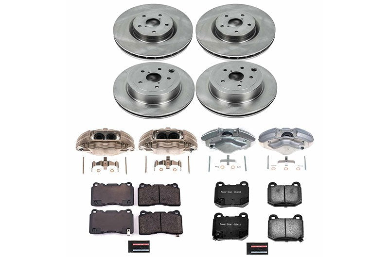 Power Stop Z17 Stock Replacement Brake Kit w/ Calipers Front and Rear - 2008-2017 Subaru STI
