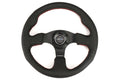 NRG Reinforced Steering Wheel 320mm Black w/ Red Stitch - Universal